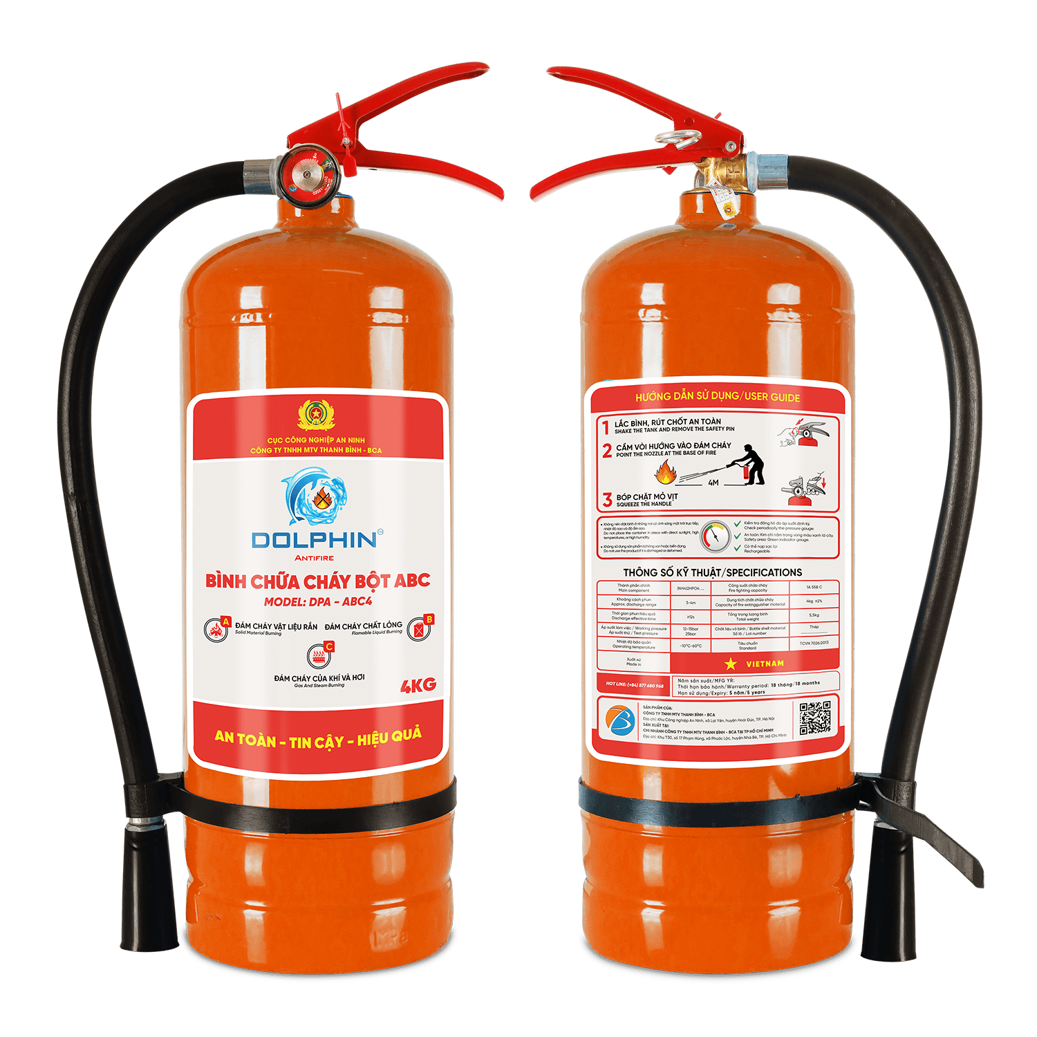 Bình chữa cháy bột ABC Dolphin DPA-ABC4